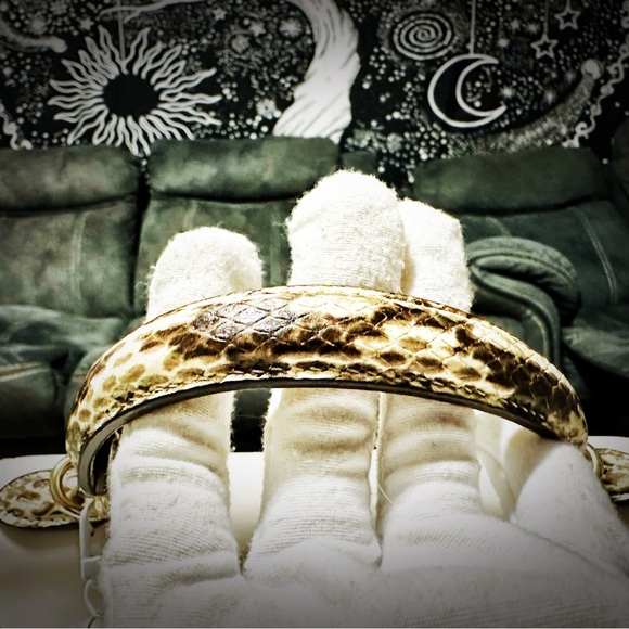 Coach Brown and White Satchel with Leopard Accents - Picture 15 of 16